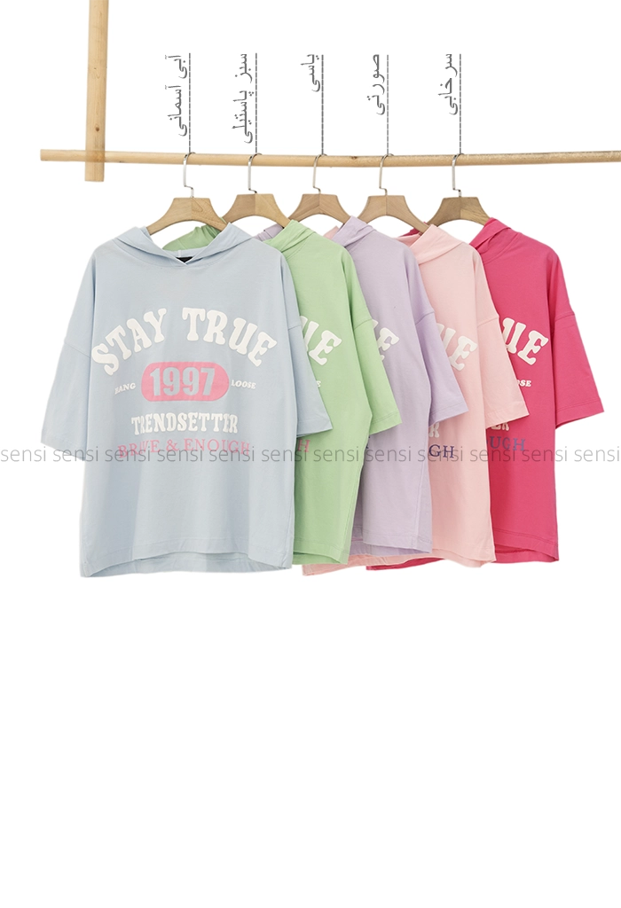 تیشرت باکسی کلاه دارکد1005439